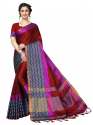 Women's soft cotton silk saree thumb 7