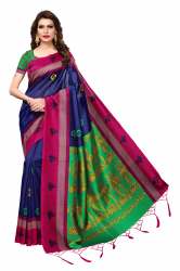Women's Unstiched Art Silk Saree with Jahlar