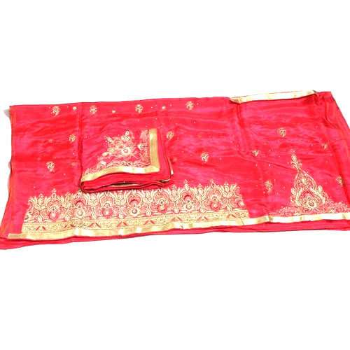 Red Ladies Embroidered Suit Material