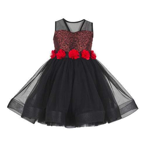 Black party wear baby Frock by Toy Balloon Fashion Private Limited