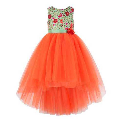 Fancy Orange Girls Frocks by Toy Balloon Fashion Private Limited