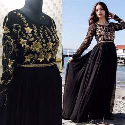 Black Handwork Maxi Dress