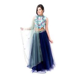 Blue Floral Lehenga Choli