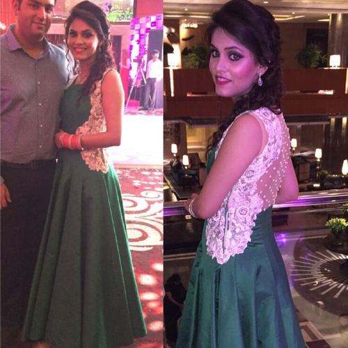 Green Resham Work Gown