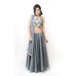 Grey Thread Work Lehenga Choli