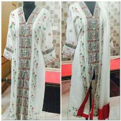 Ladies White Cotton Suit
