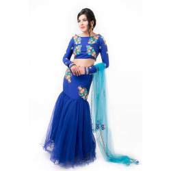 Royal Blue Fish Cut Lehenga