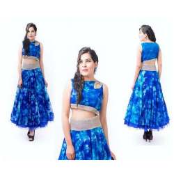 Shibori Print Georgette Gown