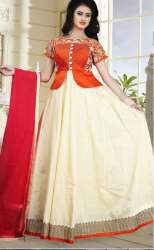 Cream and Orange Fancy Gown