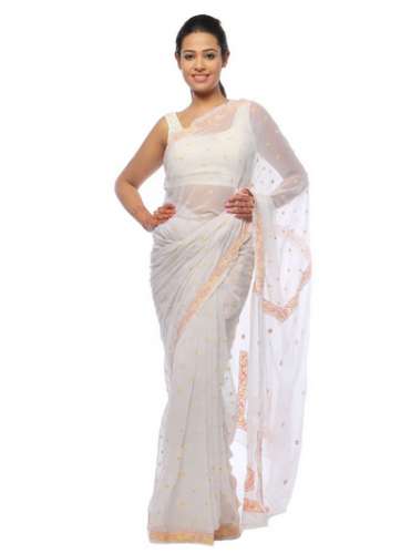 fancy Chikankari saree by Seva Chikan