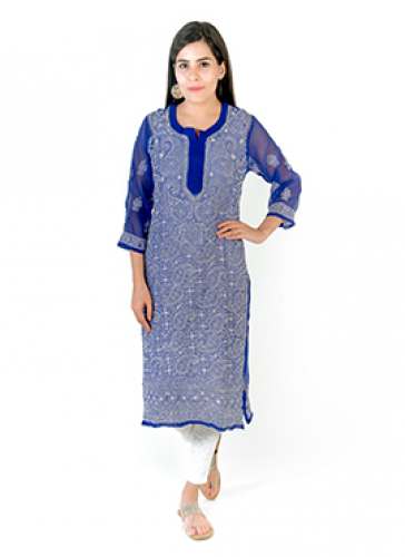 Long Chikan Kurtis  by Seva Chikan