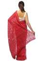 Party wear Red Chikankari saree thumb 1