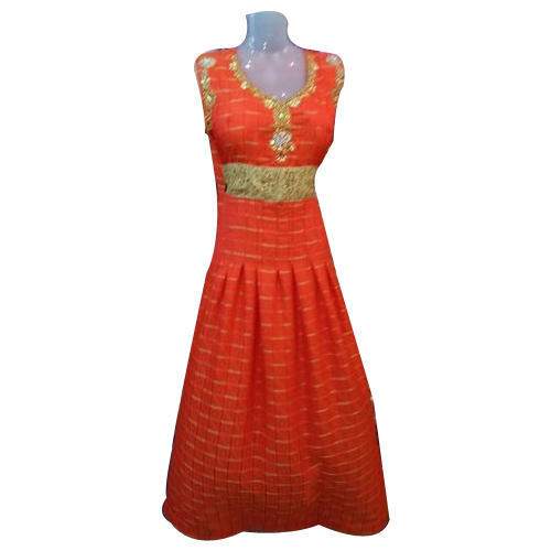 Long Orange Ethnic Dress