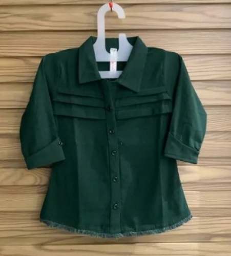 Green Color Kids Girls Top by Princess Apparels