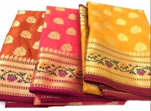 Party Wear Silk Cotton Saree by Heritage Crafts