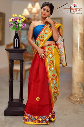 Cotton Silk Hand Embroidered Mekhela Chadar