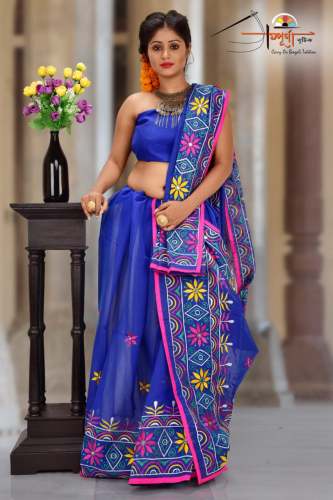 Designer Hand Embroidered Mekhala Chadar