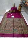 Hand Painted Tusser Ghicha Silk Saree thumb 3