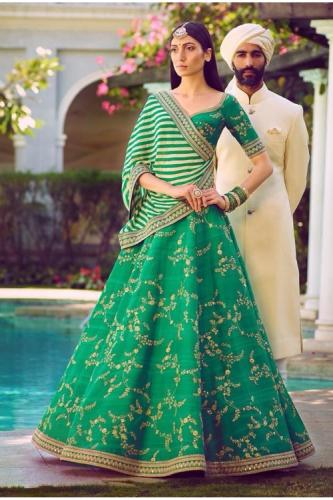 Designer Green Color Pantom Silk Wedding suit