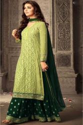 Green Heavy Georgette Embroidery Suit