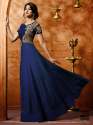 Jennifer Winget Blue Party Wear Embroidered suit thumb 1