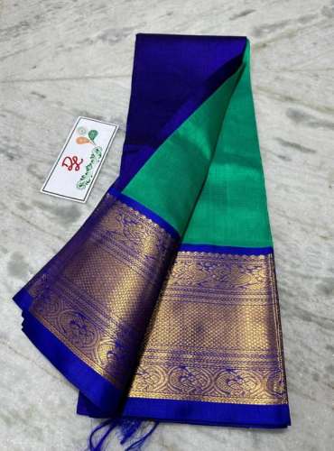 Silk Multi Color Border Work Saree At Wholesale by Sanganeri art