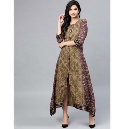 3/4th Sleeve Cotton Printed Kurti