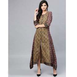 3/4th Sleeve Cotton Printed Kurti