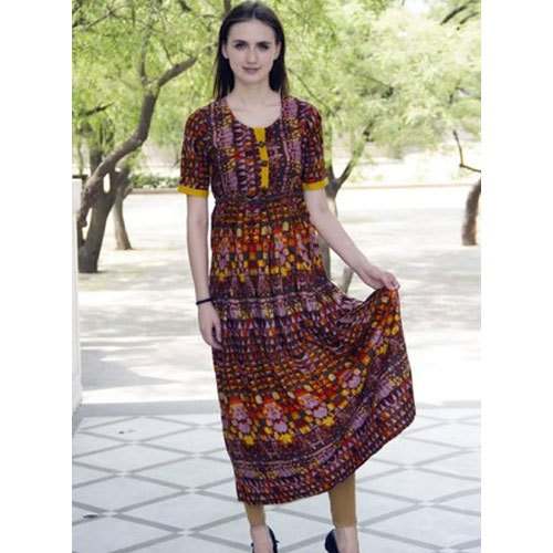 Cotton Long Gown Kurti by Shubham Creation