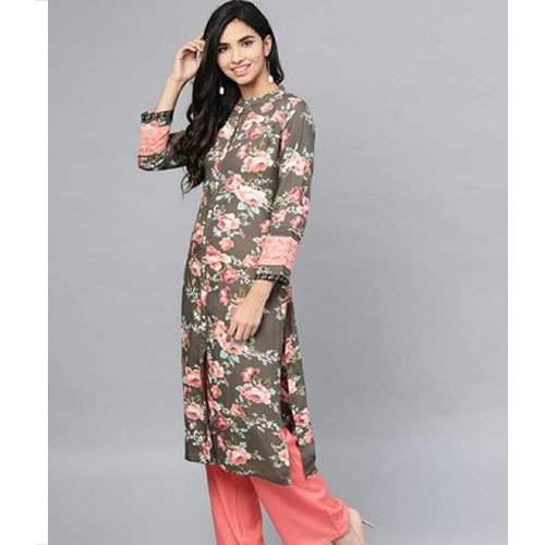 Floral Printed Cotton Kurti for Ladies