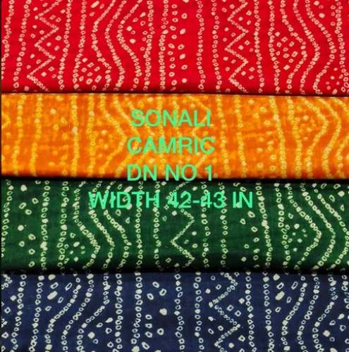 Procian Print Bandhani Cambric Cotton Fabric  by Simandhar Textile