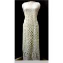White Lucknowi Chikan Embroidery Fabric   thumb 2