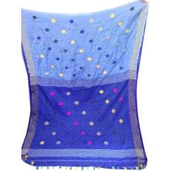 Polka Dot Printed Cotton Saree