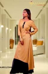 Beige Color Full Sleeves Designer Kurti