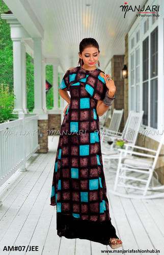 Blue & Brown Check Kurti