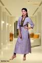 Grey Silk Kurta With Neck Design