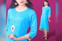 Rayon kurti with flaired sleevesbelt thumb 1