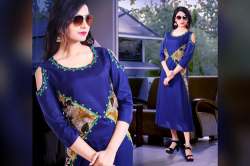 Rayon LONG  Kurti With Embroidery