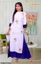 White Kurti With Shankh Design Embroidery