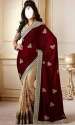 party-wear-velvet-half-embroidered-saree