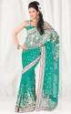 teal-green-embroidered-net-saree