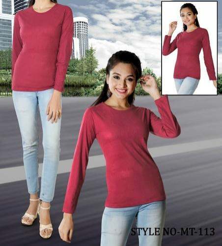 Girls red Full Sleeve Tees