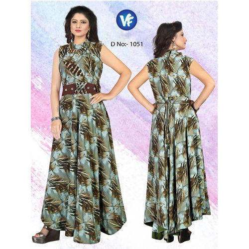 Full Length Rayon Casual Kurti by Vishva Fashion