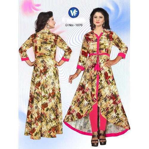 High Back Rayon Party Wear Kurti