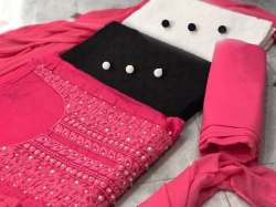 3 Top With 1 Bottom  Unstitched Salwar Suit