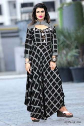 40 CHECKS LONG FANCY KURTIS  