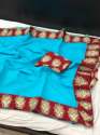 Border Chanderi Silk  Saree thumb 7