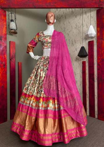 BOUTIQUE STYLES SATIN ZARI DESIGNER PRINTED LEHENGA CHOLI WITH DUPATTA  by Surati fabric