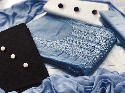 Cotton with Embroidery Dress Material