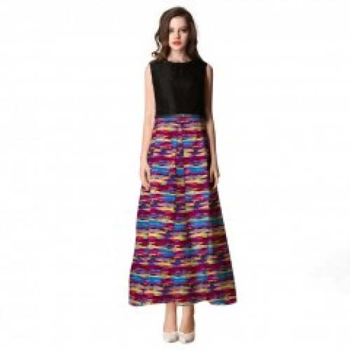 designer orange print gown G08Vista